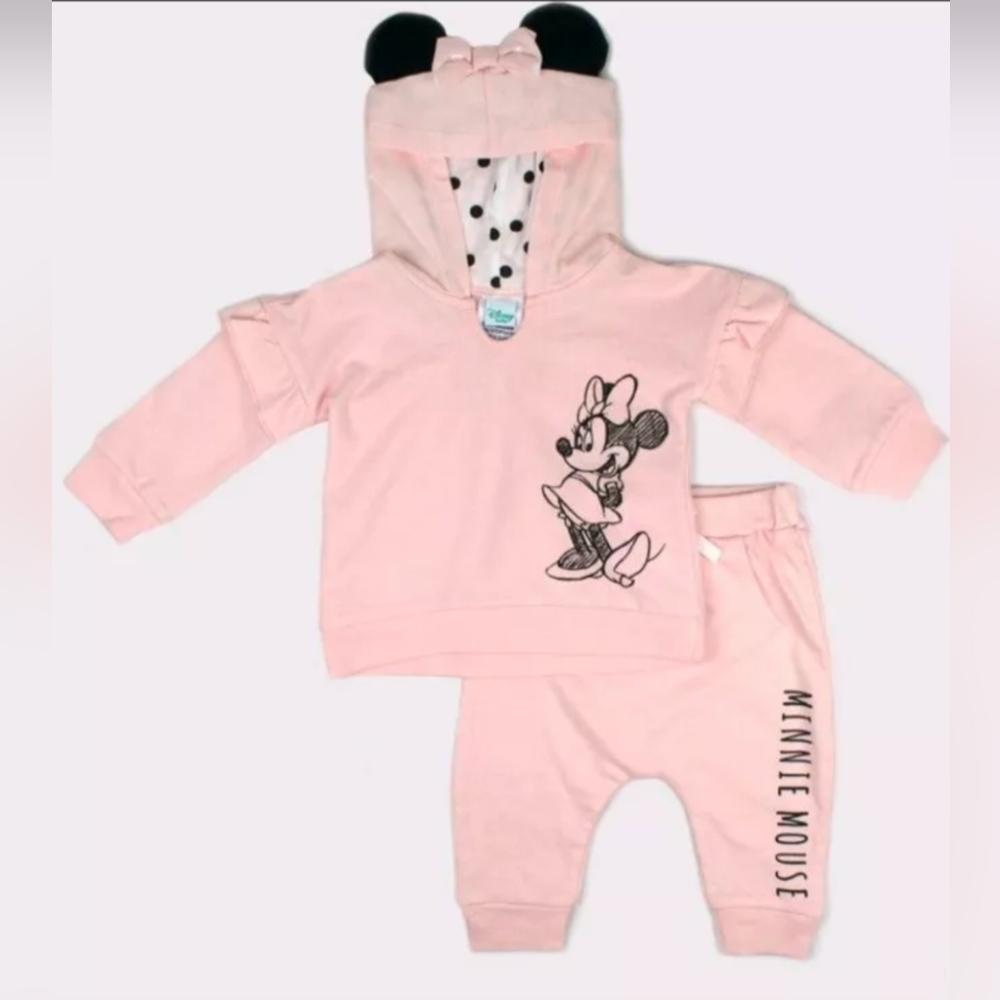 Pink Minnie‎ Mouse Hoodie and Pants Set